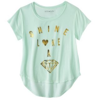 Juniors Shine Like A Diamond Graphic Tee   Mint XL(15 17)