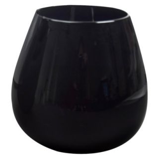 Round Stemless Wine Glasses Set of 6   Midnight Black