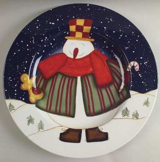 Top Hat Snowman 16 Chop Plate (Round Platter), Fine China Dinnerware   Becca Ba