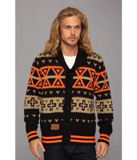 L R G Alpiner Cardigan Sweater Mens Sweater (Black)