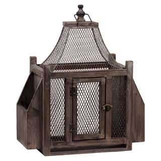 Wooden Lantern (14.96 inches x7.48 inches x18.31 inchesHFor decorative purposes onlyDoes not hold water WoodenSize 14.96 inches x7.48 inches x18.31 inchesHFor decorative purposes onlyDoes not hold water)