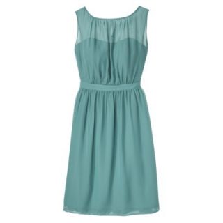 TEVOLIO Womens Plus Size Chiffon Illusion Sleeveless Dress   Blue Ocean   26W