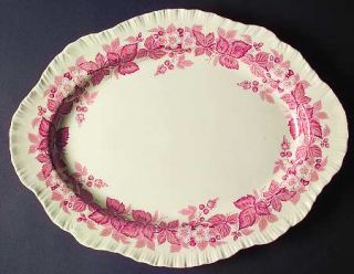 Wedgwood Bramble Pink (Shell Edge) 16 Oval Serving Platter, Fine China Dinnerwa