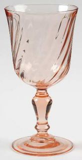 Cristal DArques Durand Rosaline Pink Water Goblet   Pink,Swirl Optic Bowl, Bulb