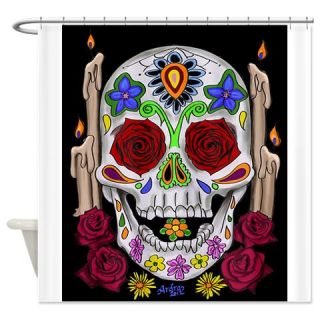  Dia de Los Muertos Skull Shower Curtain  Use code FREECART at Checkout