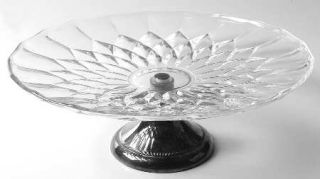Val St Lambert Imperial Cake Stand with Metal Base   Cut, Giftware