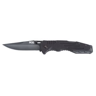 Sog Salute Black Folding Ff11 cp Knife (BlackBlade materials SteelHandle materials G10Blade length 3.625Handle length 4.63Weight 0.26Dimensions 8.25x2x0.25Before purchasing this product, please familiarize yourself with the appropriate state and loc