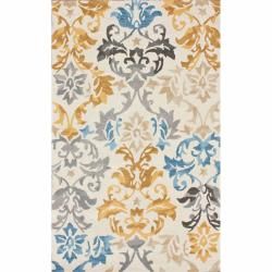 Nuloom Handmade Damask Natural Wool Rug (76 X 96) (MultiPrimary Material WoolPile Height 0.50 inchesStyle ContemporaryPattern AbstractTip We recommend the use of a non skid pad to keep the rug in place on smooth surfaces.All rug sizes are approximate