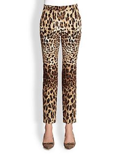 Dolce & Gabbana Leopard Print Pants   Brown Print