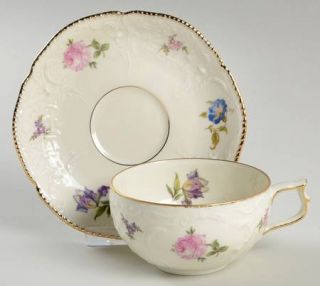 Rosenthal   Continental Flower Bed Flat Cup & Saucer Set, Fine China Dinnerware