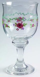 Pfaltzgraff Rose Garden 12 Oz Glassware Goblet, Fine China Dinnerware   Accessor