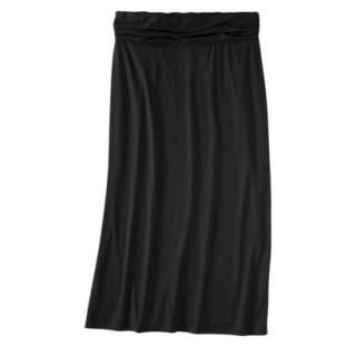 Merona Womens Plus Size Ruched Waist Knit Maxi Skirt   Black 1