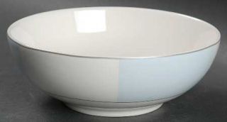 222 Fifth (PTS) Escalade Blue Soup/Cereal Bowl, Fine China Dinnerware   White&Li