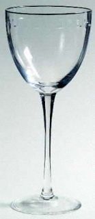 Noritake Palais Silk Platinum Water Goblet   Clear, Cut Dot&Oval Band, Platinum