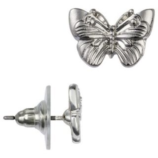 Womens Butterfly Stud Earring   Silver