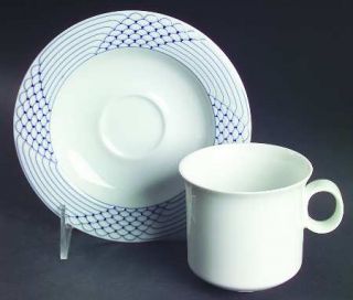 Hutschenreuther Azur Flat Cup & Saucer Set, Fine China Dinnerware   Scala Line,B