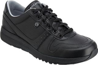 Womens Rockport Zana Walking Sneaker   Black Tumbled/Needleperf Leather Casual