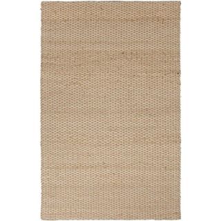 Natural Solid Jute/ Cotton Beige/ Brown Rug (8 X 10)
