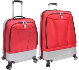 US Traveler 2 Piece Versatile Hybrid Spinner Luggage Set   Red Luggage Sets
