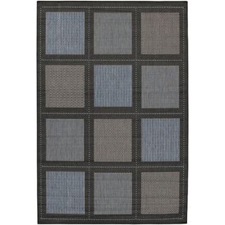 Recife Summit/ Blue Black Area Rug (76 X 109) (BlueSecondary colors BlackPattern SquaresTip We recommend the use of a non skid pad to keep the rug in place on smooth surfaces.All rug sizes are approximate. Due to the difference of monitor colors, some 