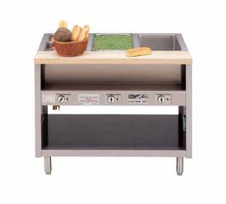 Piper Products 44 in Hot Food Serving Counter, 3 Wells, Modular, Enclosed Cabinet Base, 208/3V