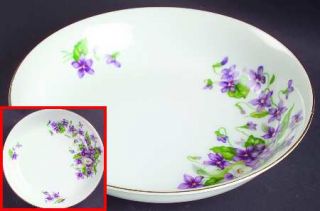 Mikado Beverly Coupe Soup Bowl, Fine China Dinnerware   Violets & White Flower,G