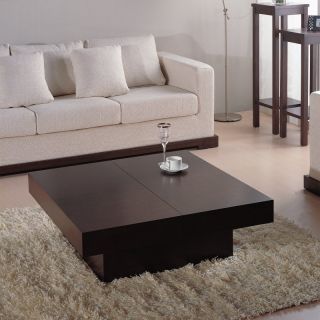 Beverly Hills Furniture Inc Nile Square Coffee Table   Dark Brown Oak   NILE