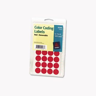 Avery Labels Print or Write Removable Color Coding Labels, 3/4 dia., Red