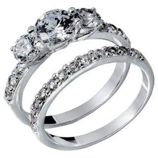 Cubic Zirconia Engagement Ring   Silver