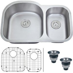 Ruvati RVM4400 Varna Undermount 16 Gauge 32 Kitchen Sink Double Bowl