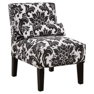 Skyline Furniture Fabric Slipper Chair 5705 Color Florenza Black and White