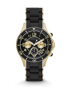 Marc by Marc Jacobs Goldtone Stainless Steel & Silicone Chronograph Watch   Blac