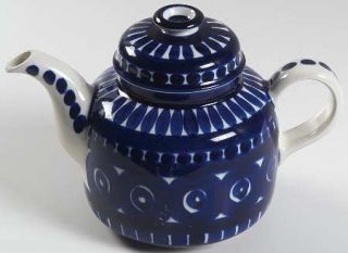 Arabia of Finland Valencia Teapot & Lid, Fine China Dinnerware   All Over Blue D
