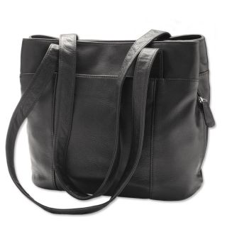 Cashmere Leather Indispensable Tote, Black
