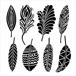 Crafters Workshop Templates 6 X6  Fancy Feathers