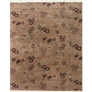 Hand knotted Oriental Pale Lilac Wool Rug (8 X 10)