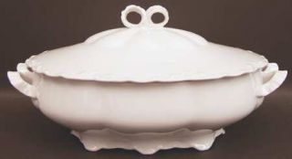 Hutschenreuther Racine (All White) Oval Covered Vegetable, Fine China Dinnerware