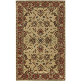 Hand tufted Coliseum Beige/red Traditional Border Wool Rug (6 X 9)