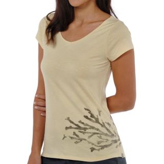 Horny Toad Coral T Shirt   TENCEL(R) Organic Cotton  Short Sleeve (For Women)   WHITE (L )