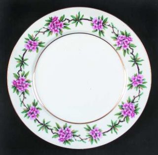 Aichi Malibu Dinner Plate, Fine China Dinnerware   Pink/White Flowers, Green & T