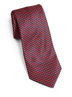 Collection Neat Zigzag Silk Tie   Red