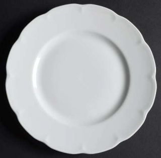 Haviland Lutece White Dinner Plate, Fine China Dinnerware   France, White, Rim,