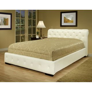 Abbyson Living Delano White Bi cast Leather Full size Bed