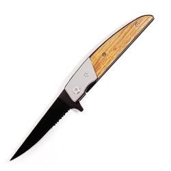 Defender Wood 8 inch Spring assisted Folding Knife (WoodFolding knifeWood handleSpring assisted design2 styles teeth bladeCarbon steel blade8 inch overall length3.5 inch blade length4.5 inch handle lengthMaterials Stainless steelModel W5242Before purcha
