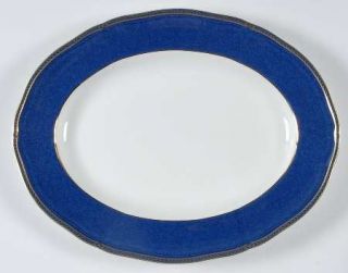 Wedgwood Crown Sapphire 13 Oval Serving Platter, Fine China Dinnerware   Bone,