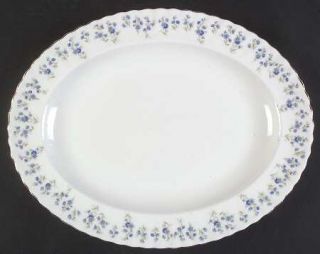 Royal Albert Memory Lane 13 Oval Serving Platter, Fine China Dinnerware   Blue