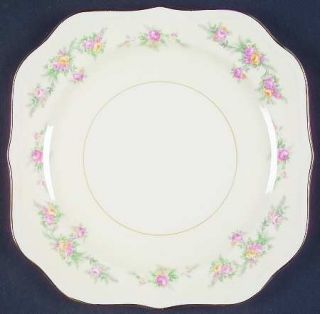 Homer Laughlin  Countess Square Salad Plate, Fine China Dinnerware   Eggshell Ge