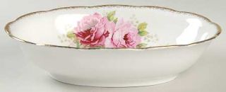 Royal Albert American Beauty (White Background) 8 Oval Vegetable Bowl, Fine Chi