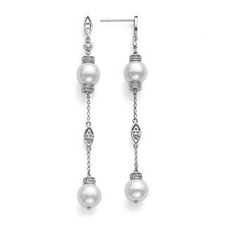 Closeout EFFY Cultured Freshwater Pearl Drop Earrings, Wg, Womens