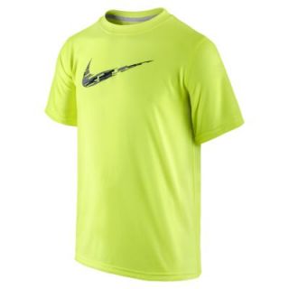 Nike Legend Rain Camo Swoosh Boys T Shirt   Volt
